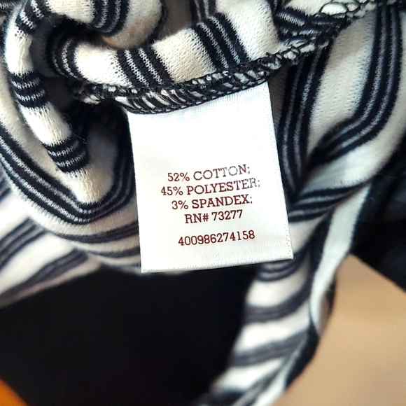 Juniors So Black and White Striped Fit and Flare Cross Cross Strap Dress - Picture 6 of 7